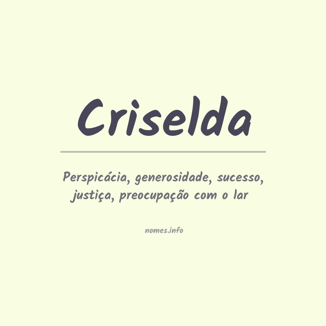 Significado do nome Criselda