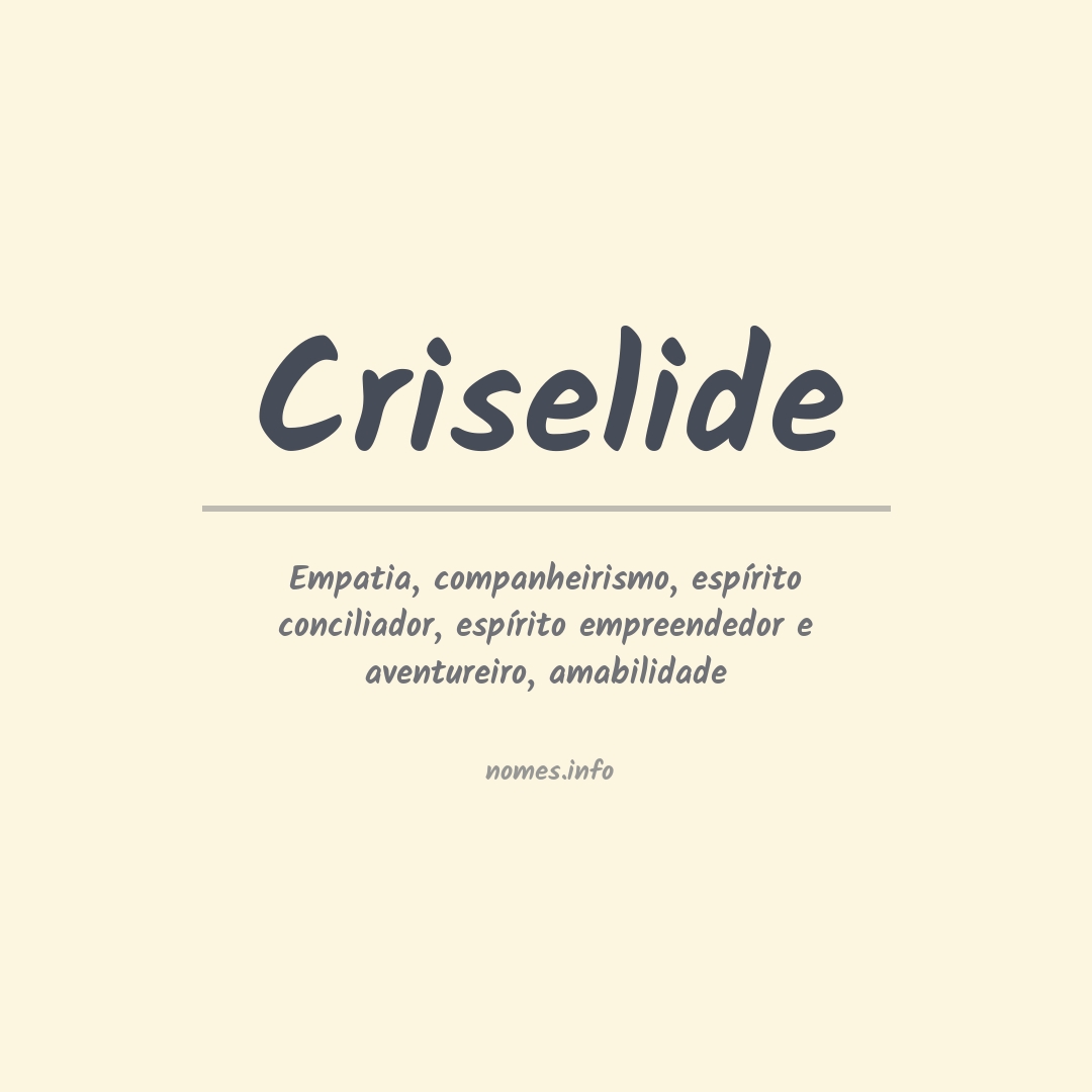 Significado do nome Criselide