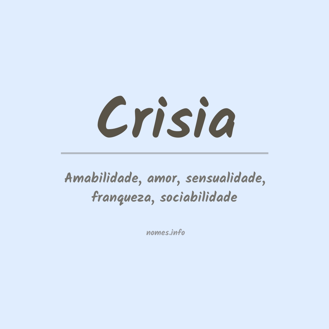 Significado do nome Crisia