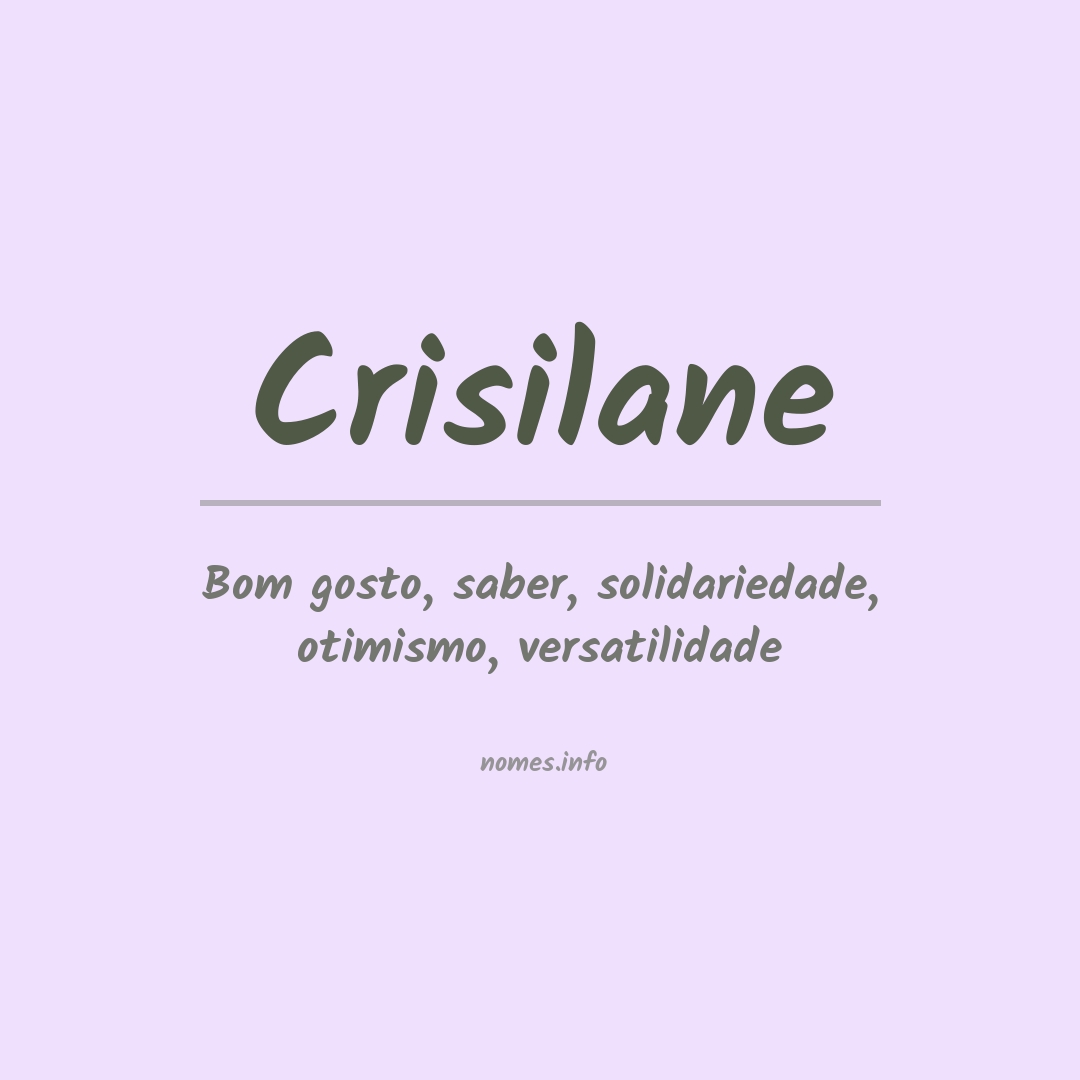 Significado do nome Crisilane