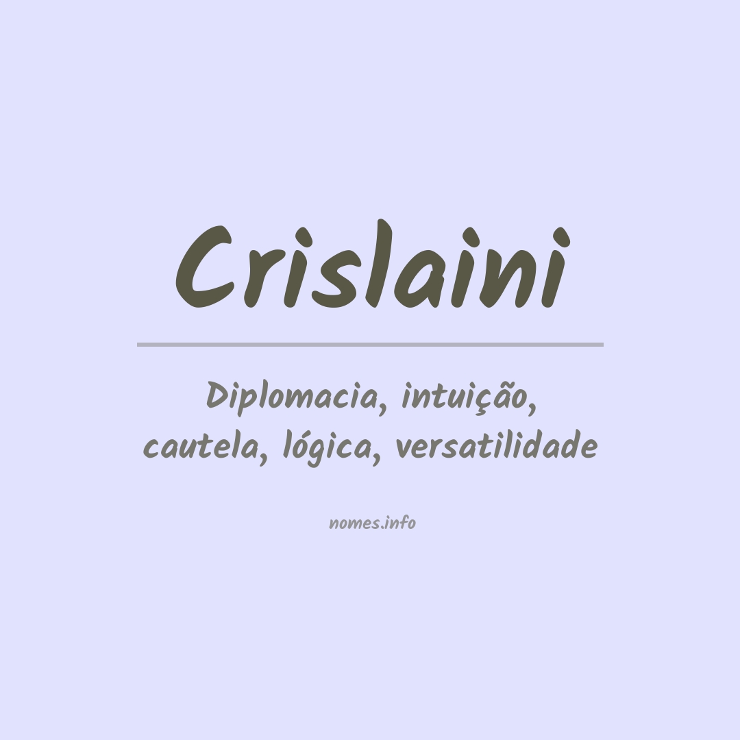 Significado do nome Crislaini