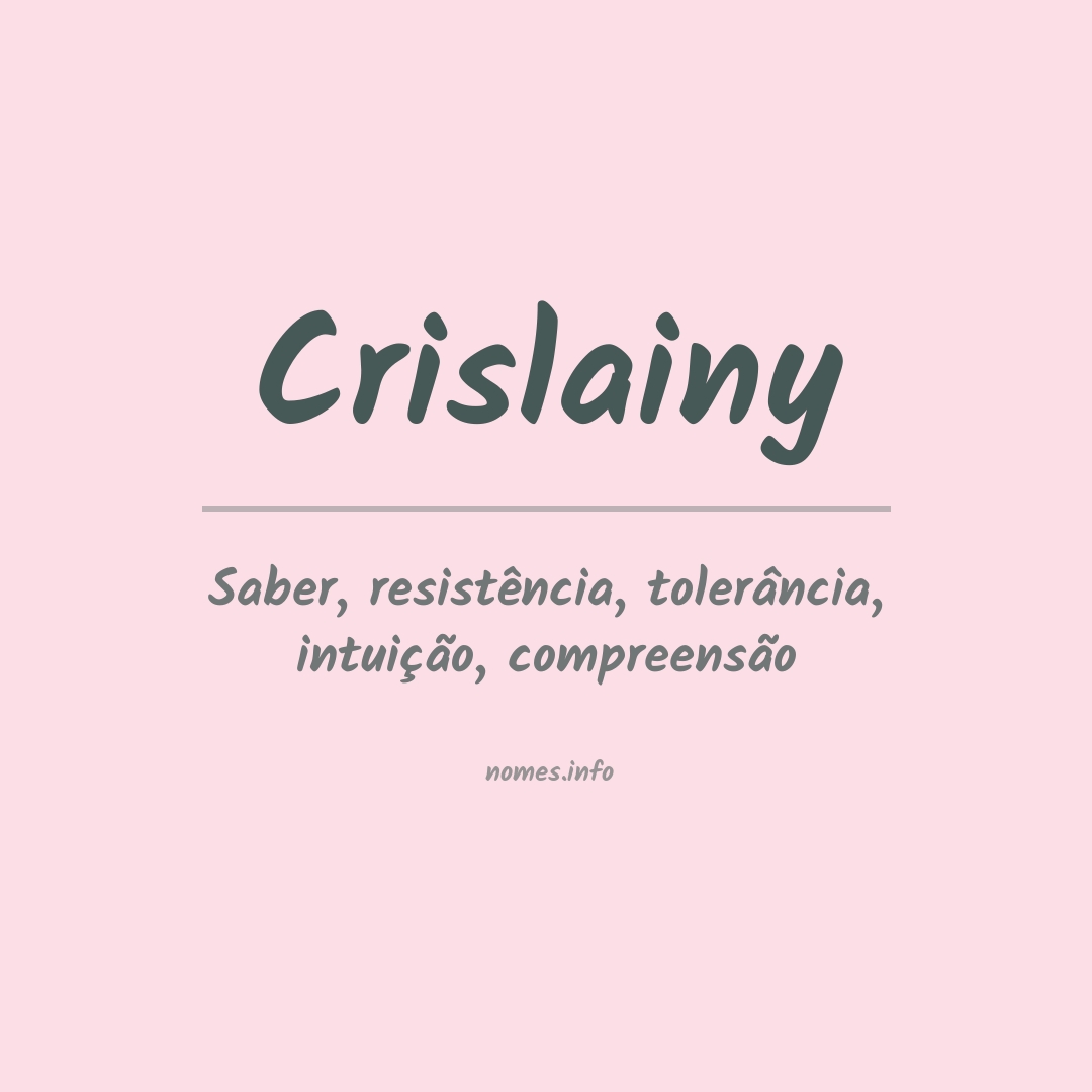 Significado do nome Crislainy
