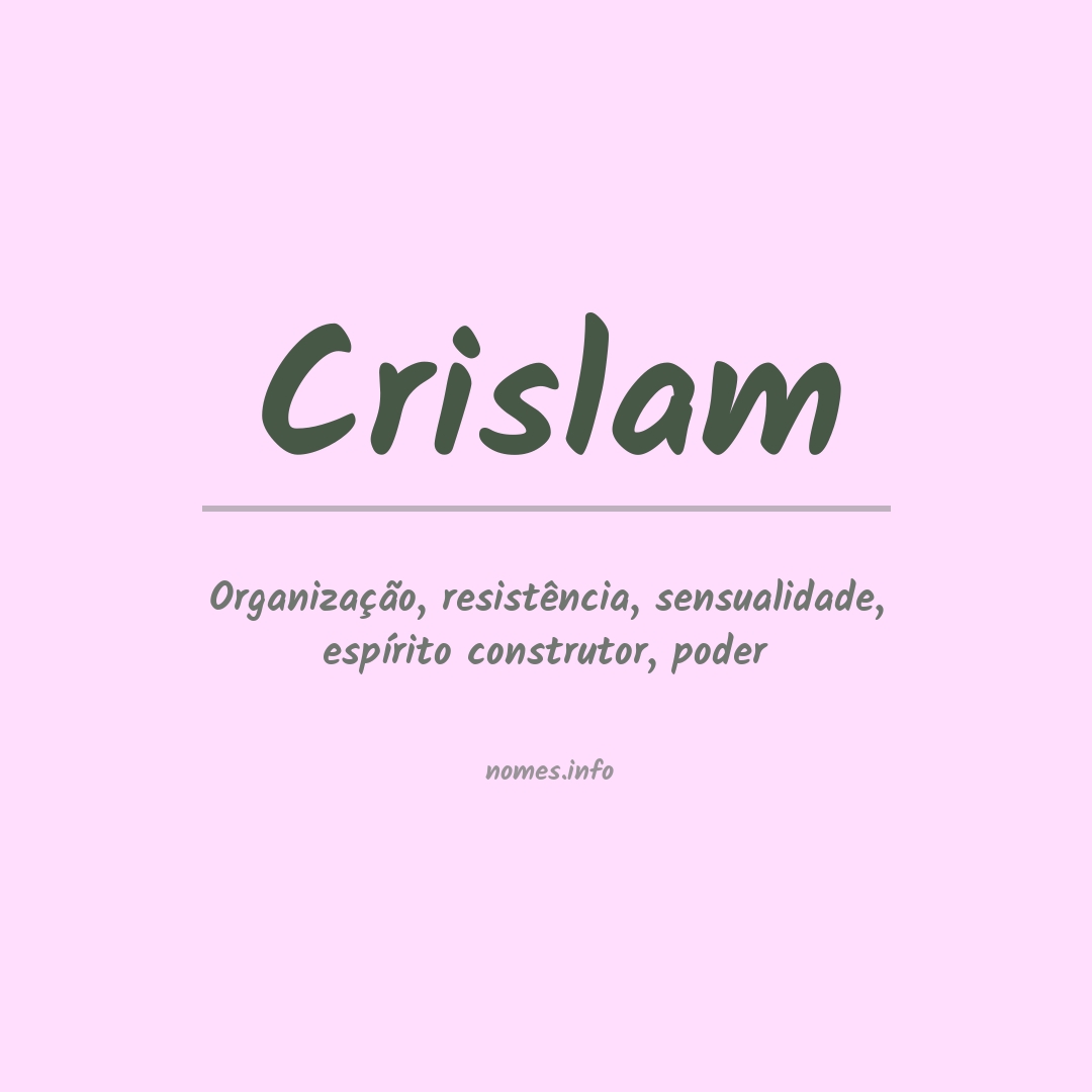 Significado do nome Crislam