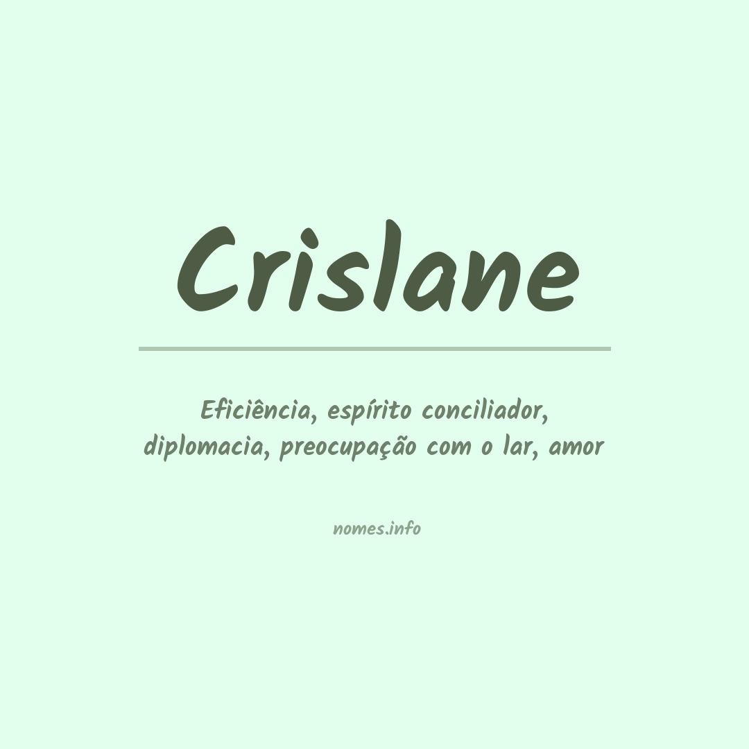 Significado do nome Crislane