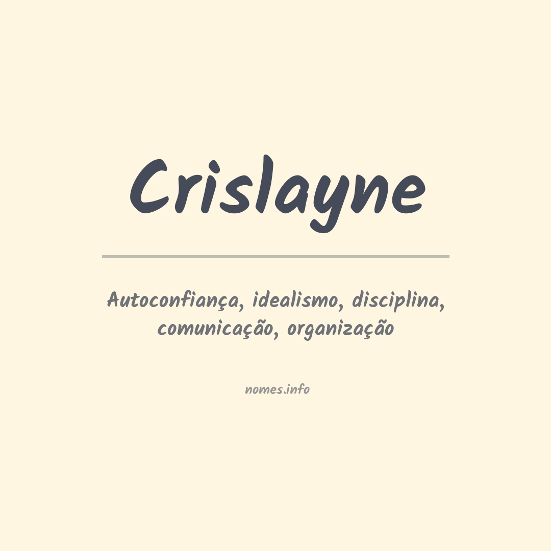 Significado do nome Crislayne