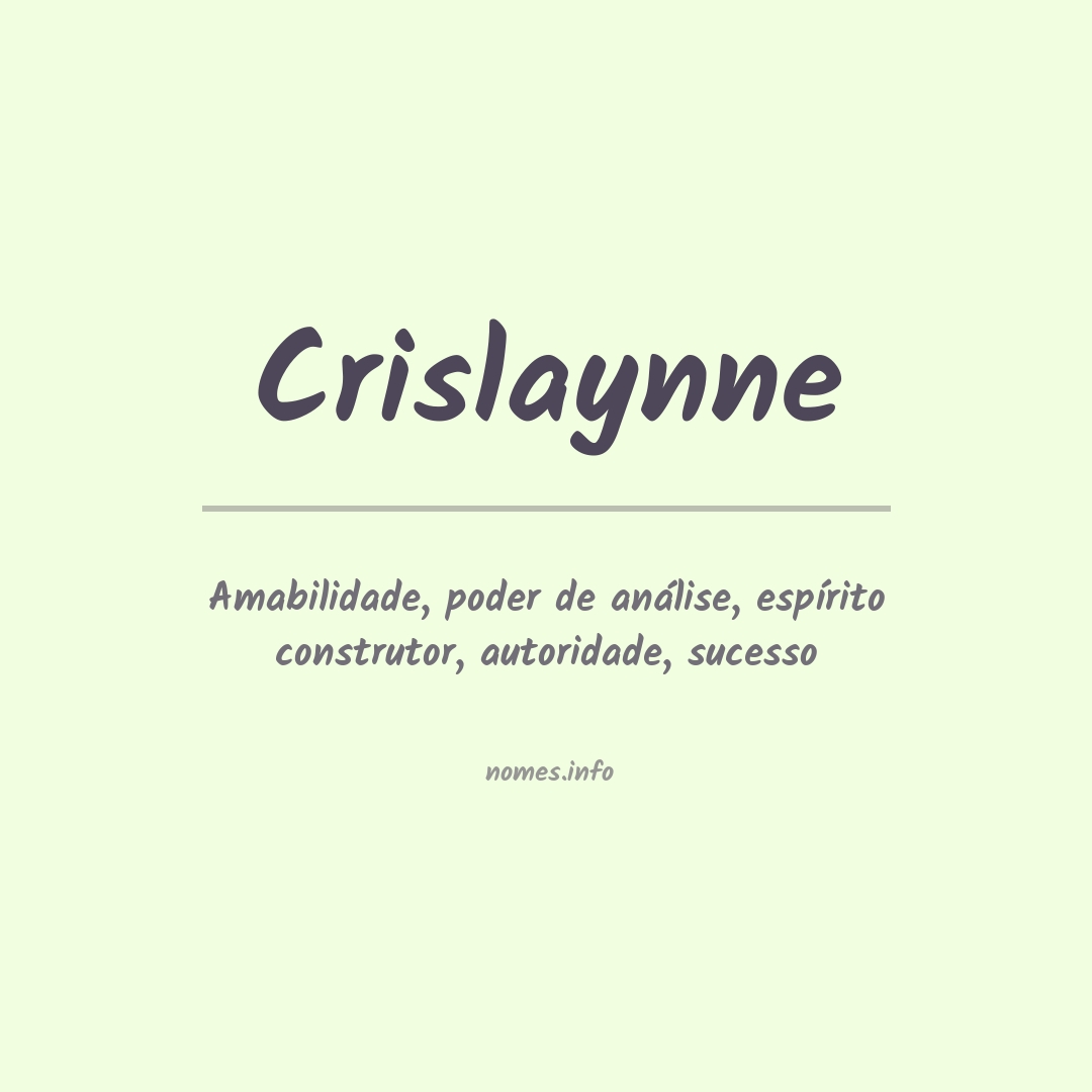 Significado do nome Crislaynne