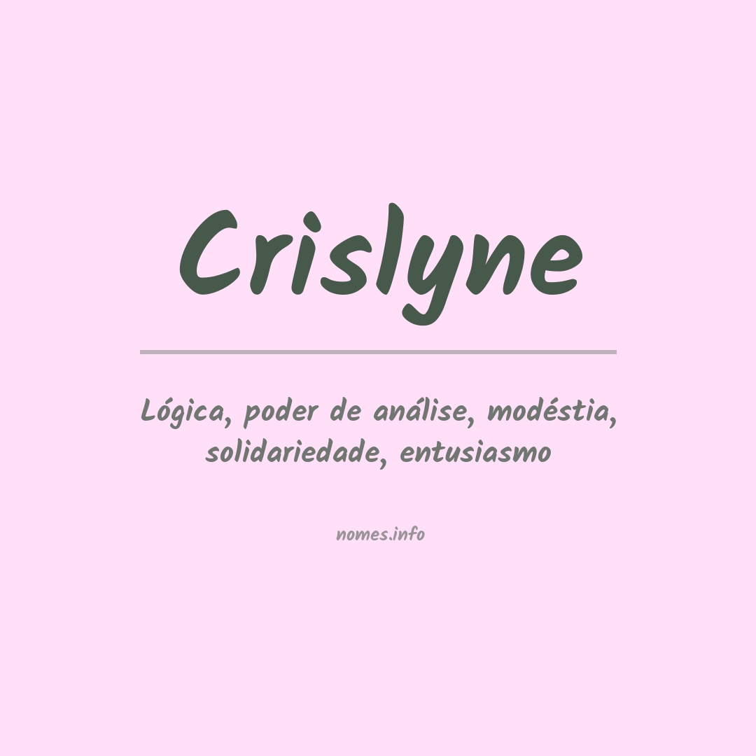 Significado do nome Crislyne