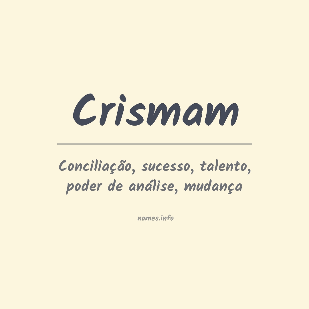 Significado do nome Crismam