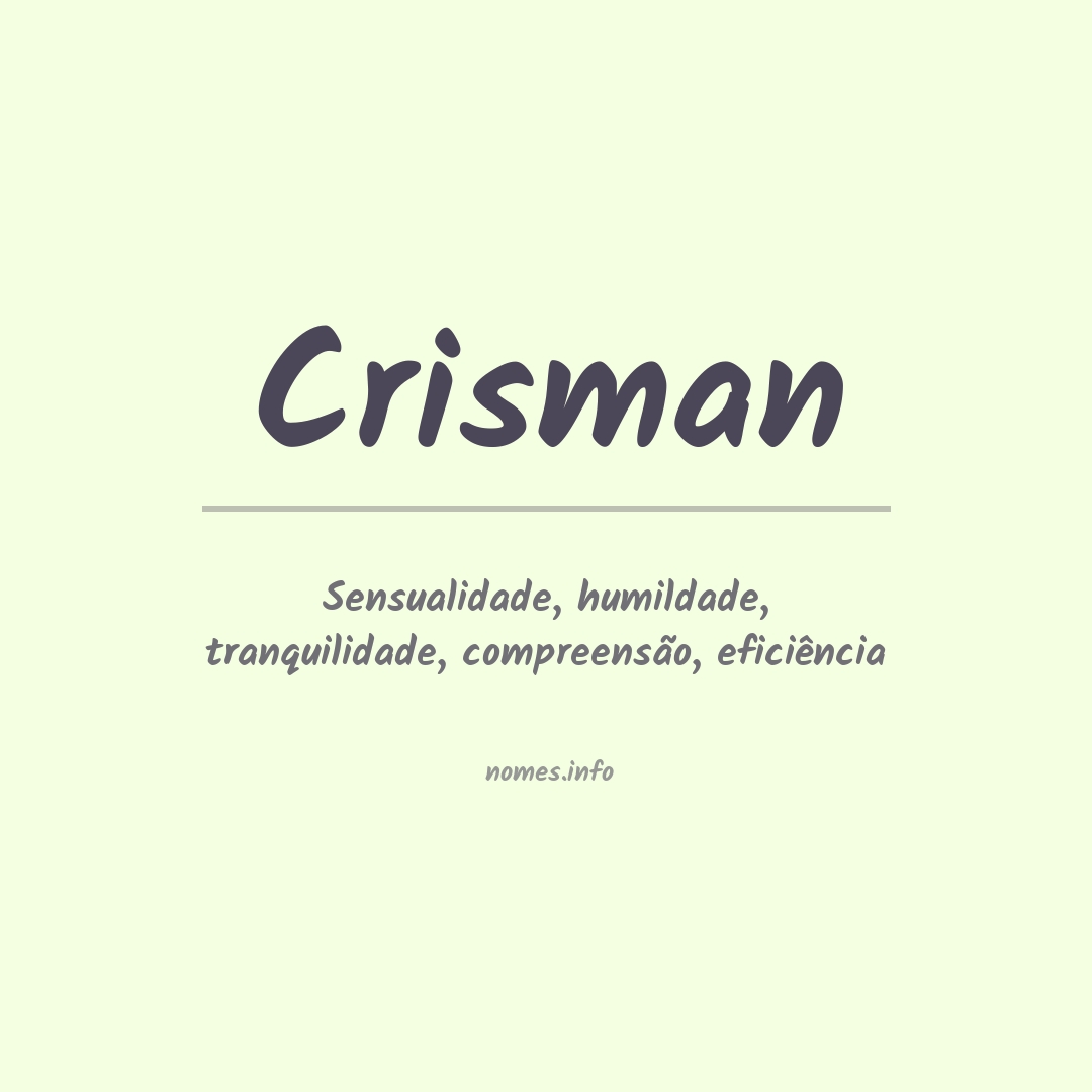 Significado do nome Crisman