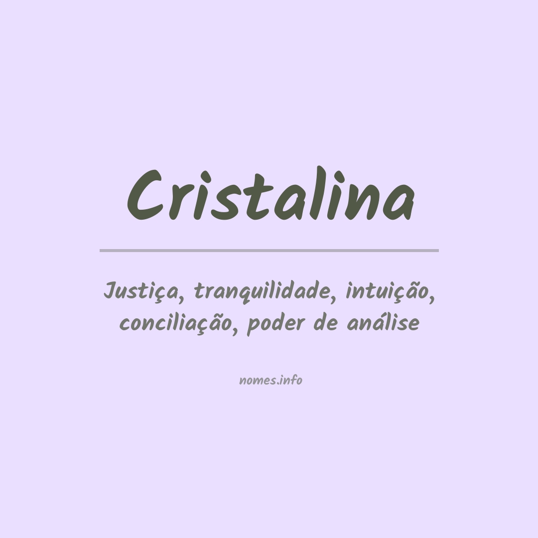 Significado do nome Cristalina