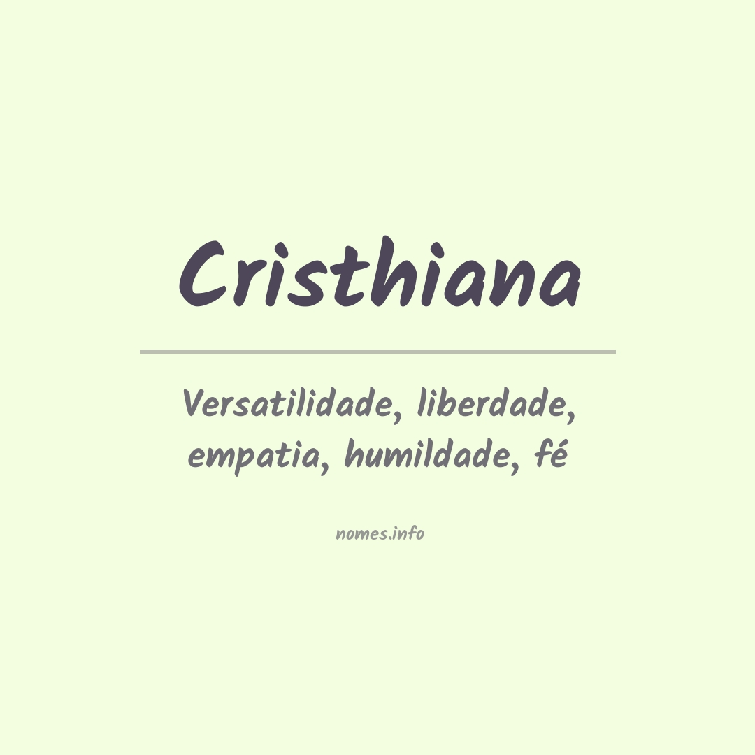 Significado do nome Cristhiana