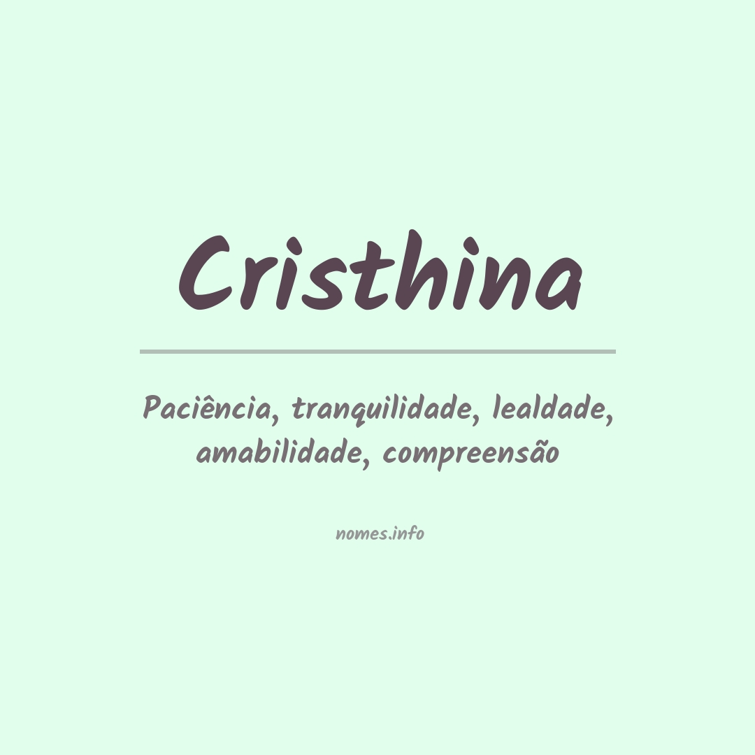 Significado do nome Cristhina