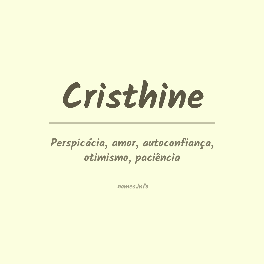 Significado do nome Cristhine