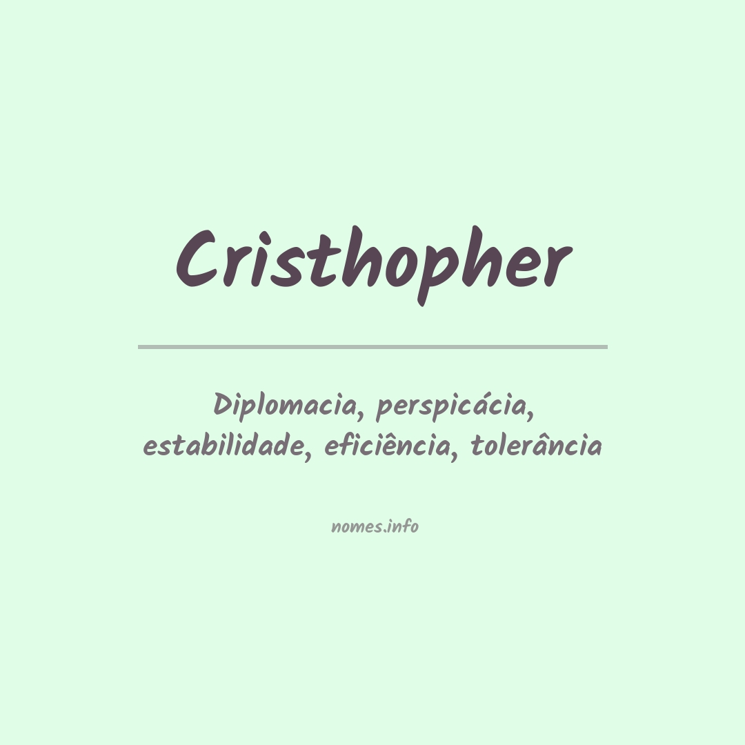 Significado do nome Cristhopher