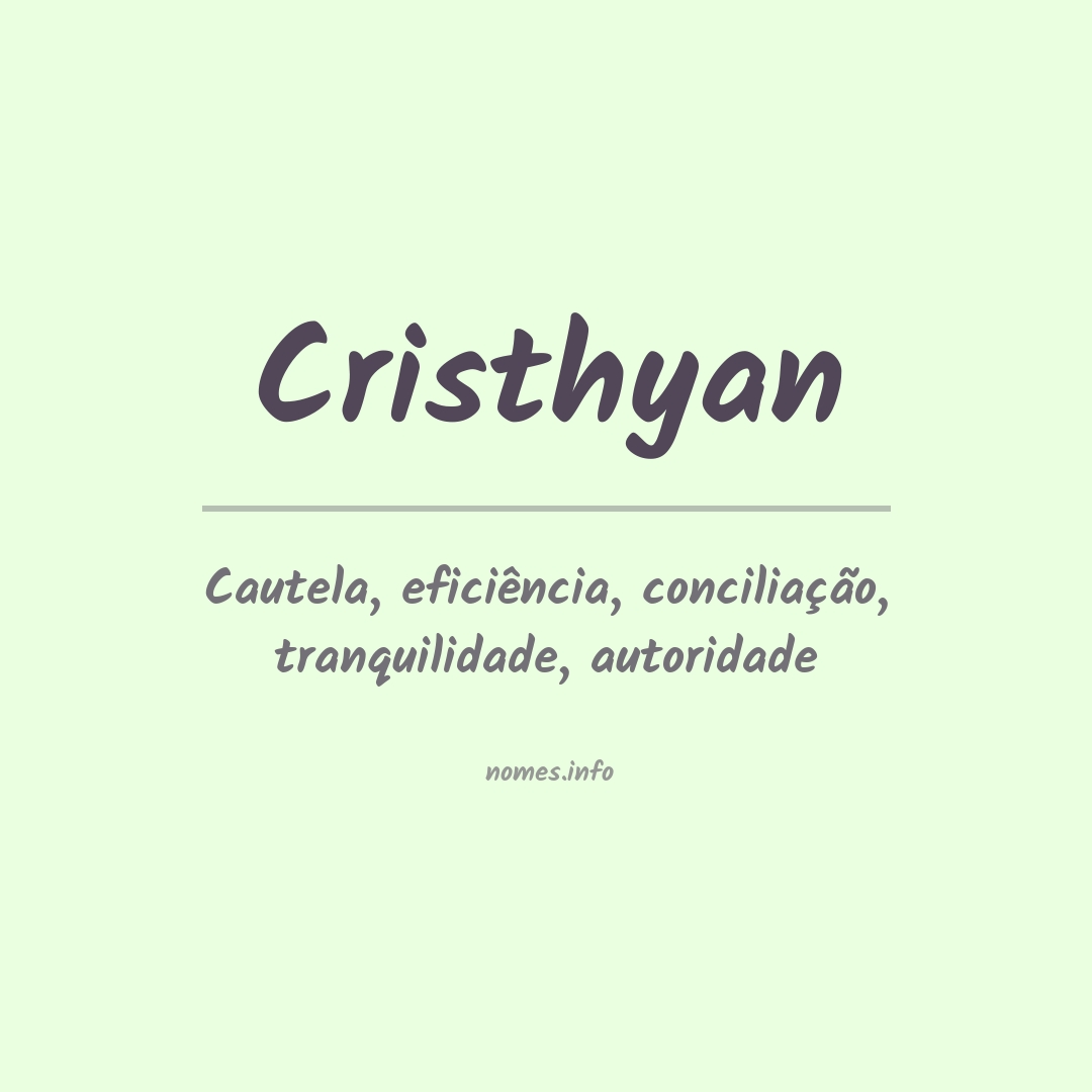 Significado do nome Cristhyan