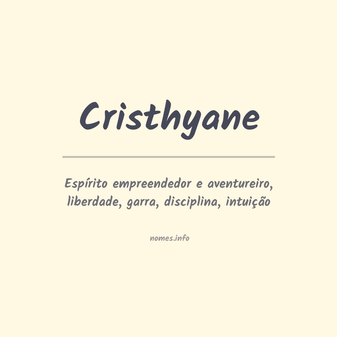 Significado do nome Cristhyane
