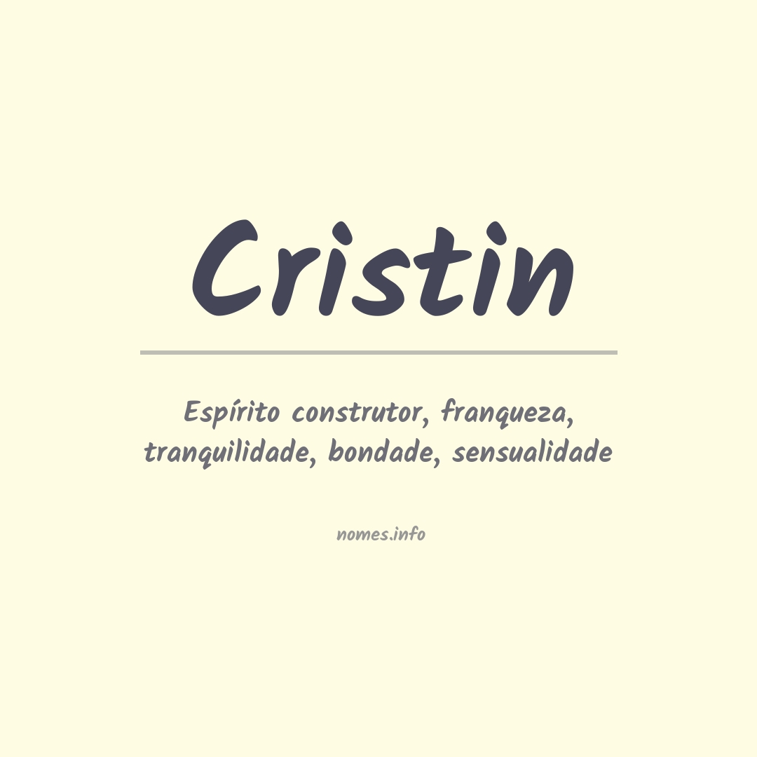 Significado do nome Cristin