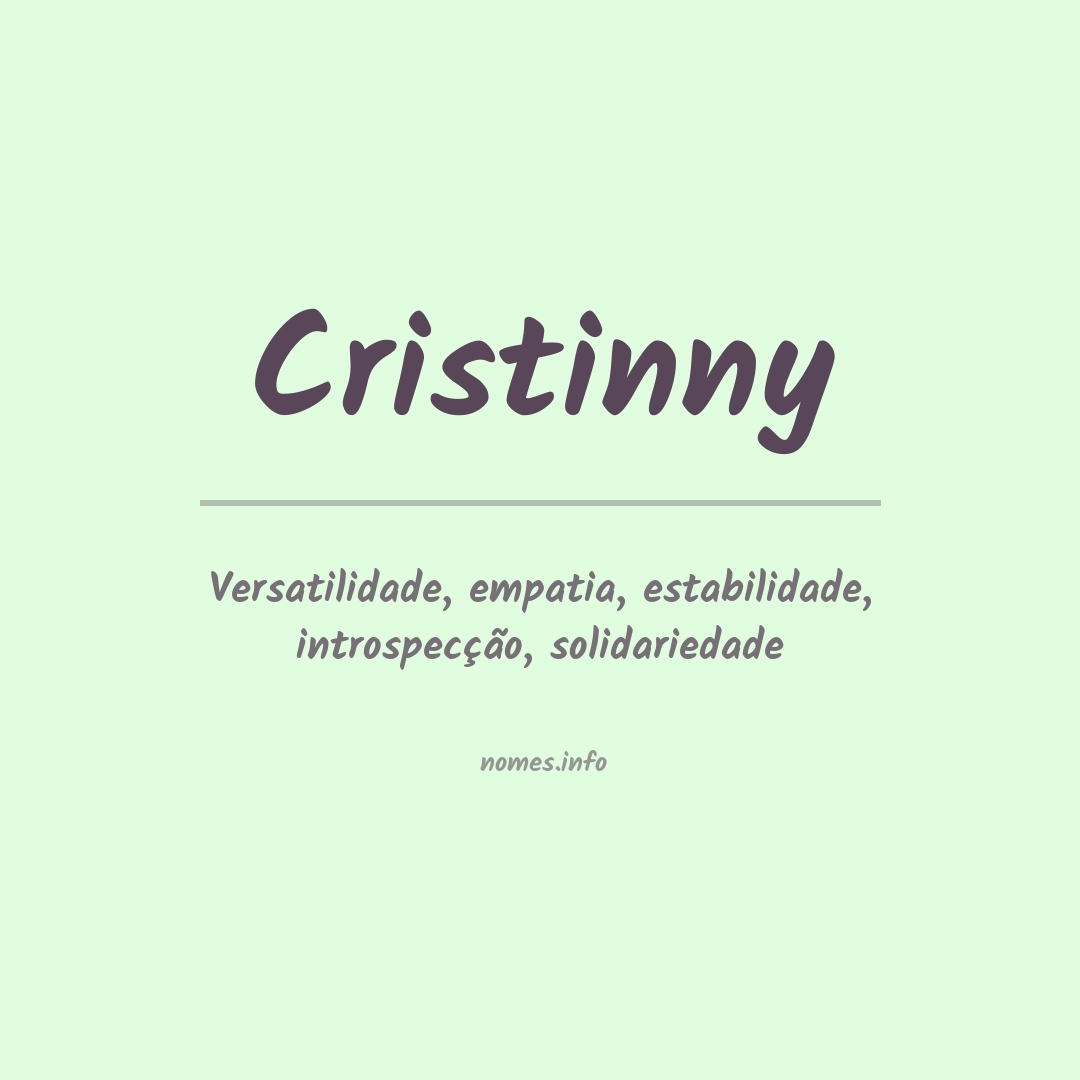 Significado do nome Cristinny