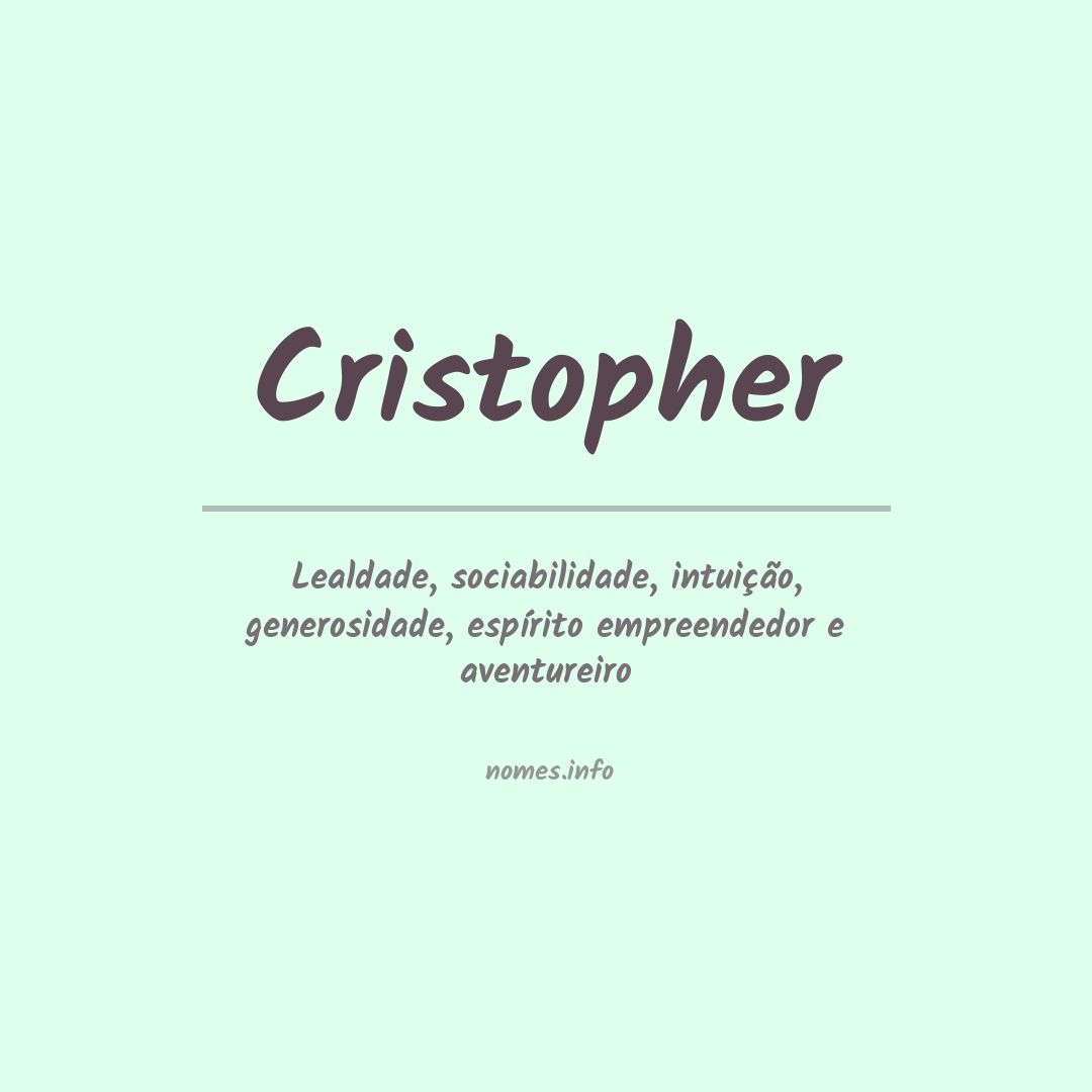 Significado do nome Cristopher