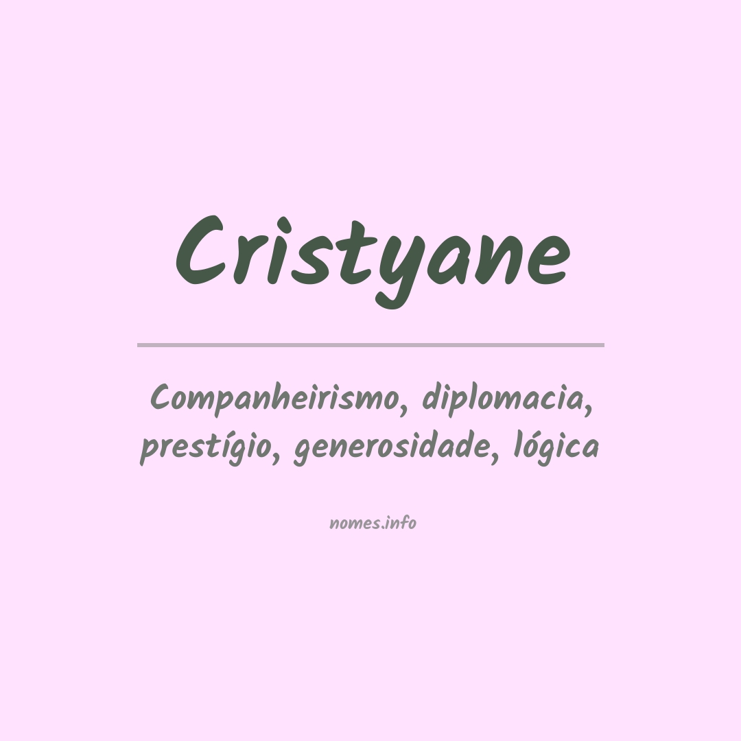 Significado do nome Cristyane