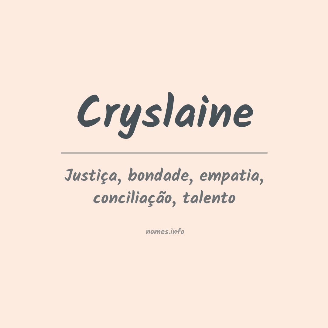 Significado do nome Cryslaine