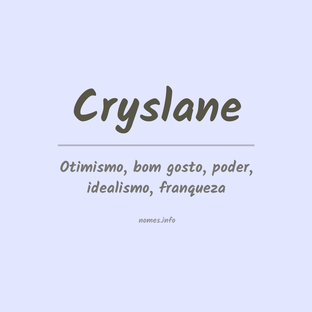 Significado do nome Cryslane