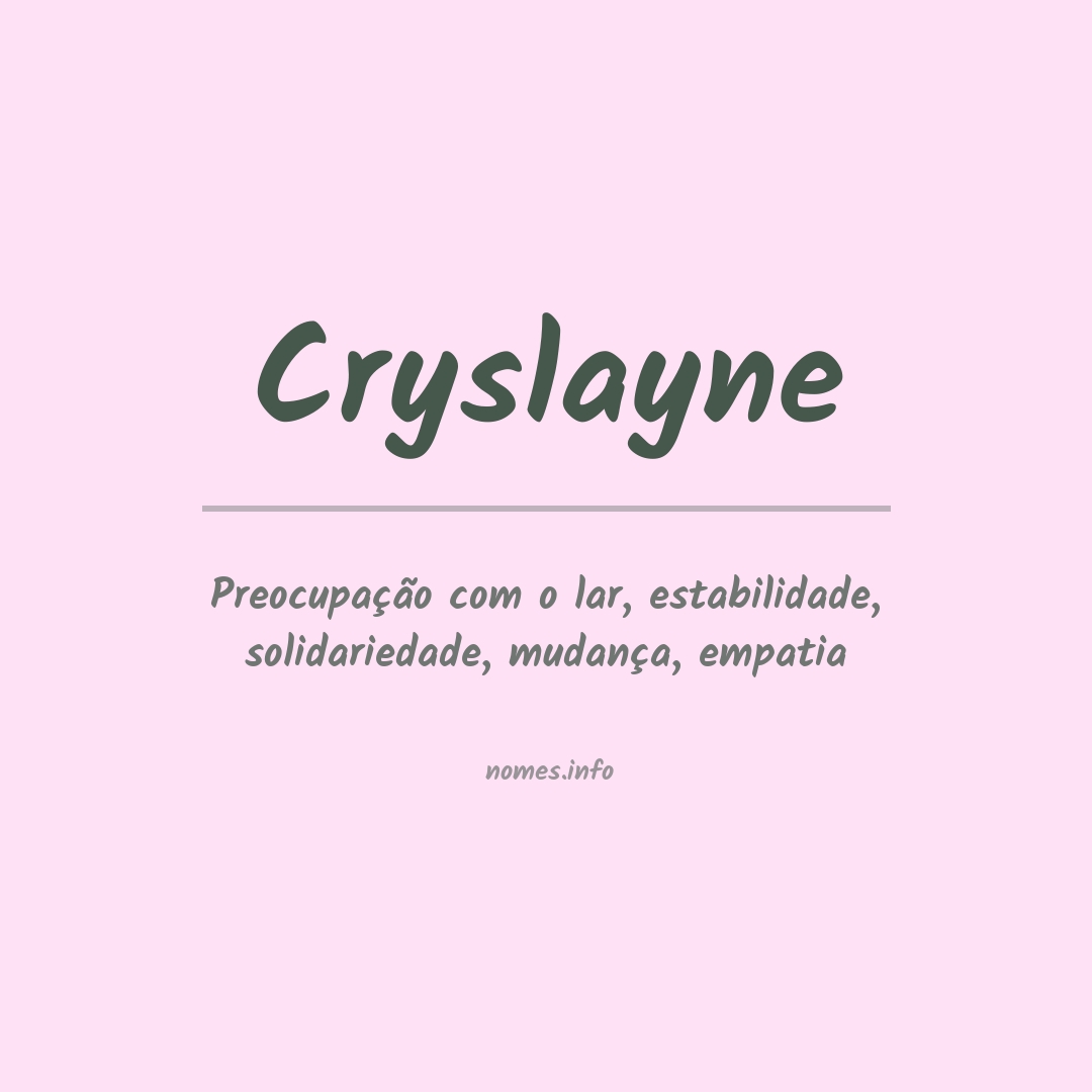Significado do nome Cryslayne