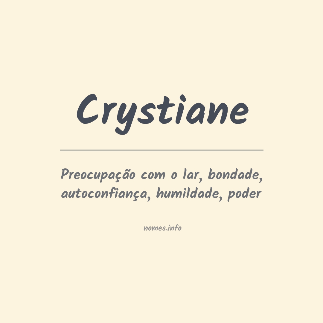 Significado do nome Crystiane