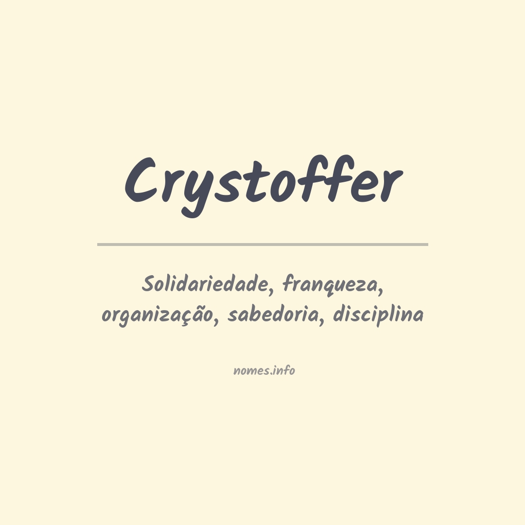 Significado do nome Crystoffer