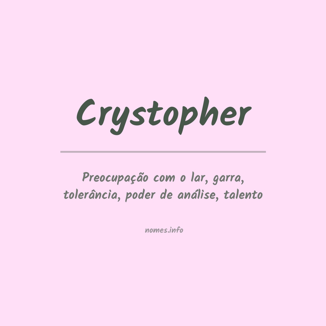 Significado do nome Crystopher