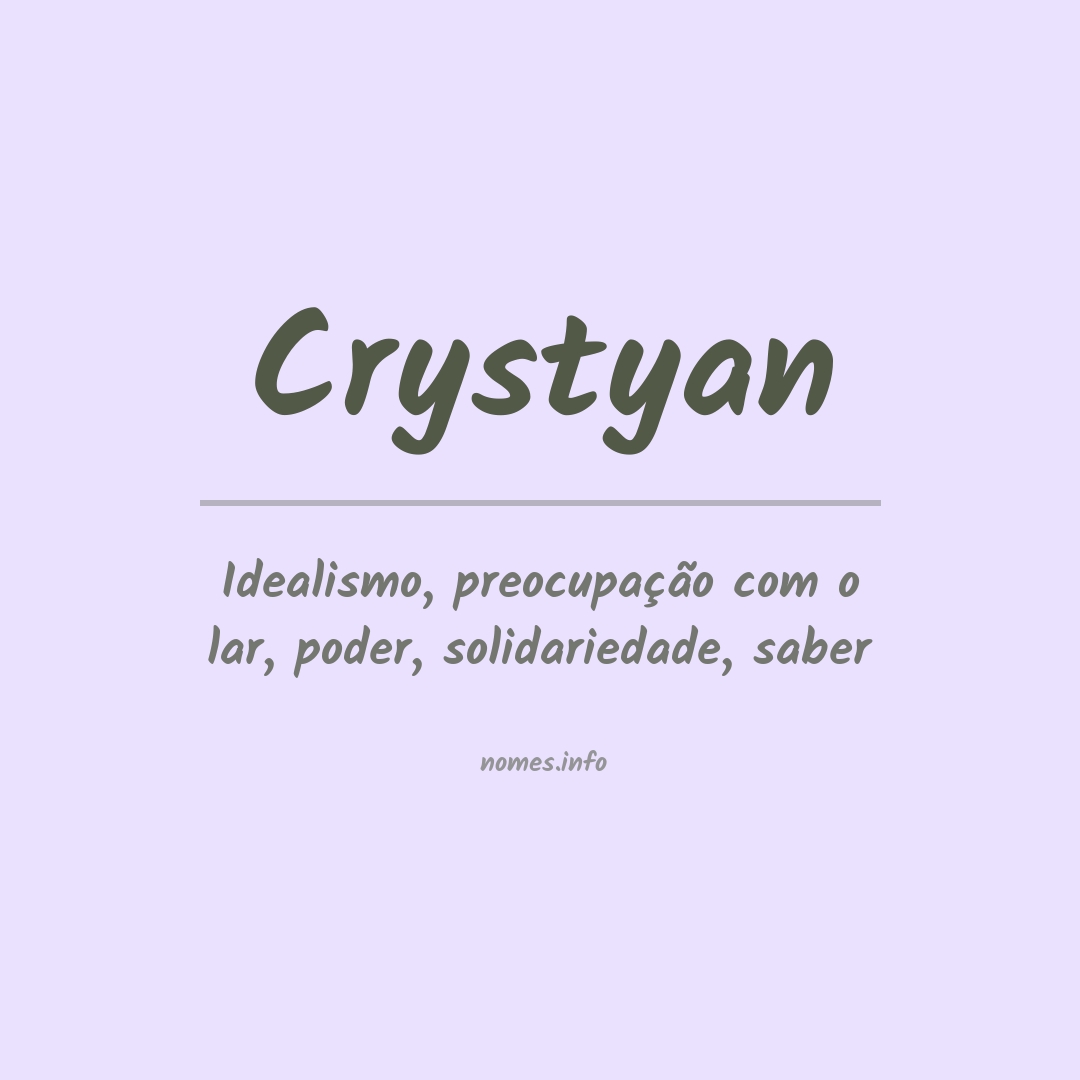 Significado do nome Crystyan