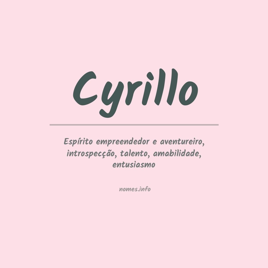 Significado do nome Cyrillo