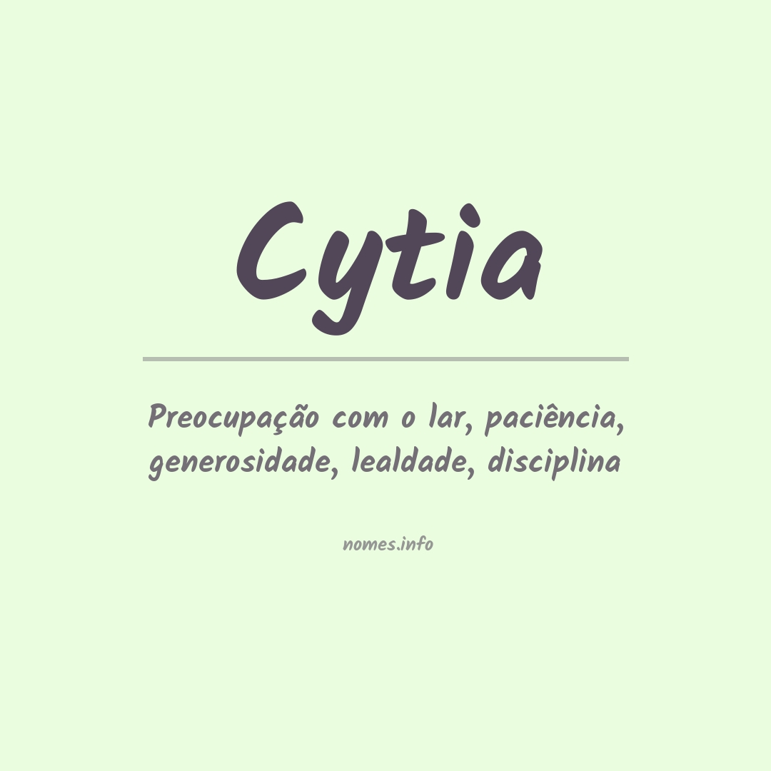 Significado do nome Cytia