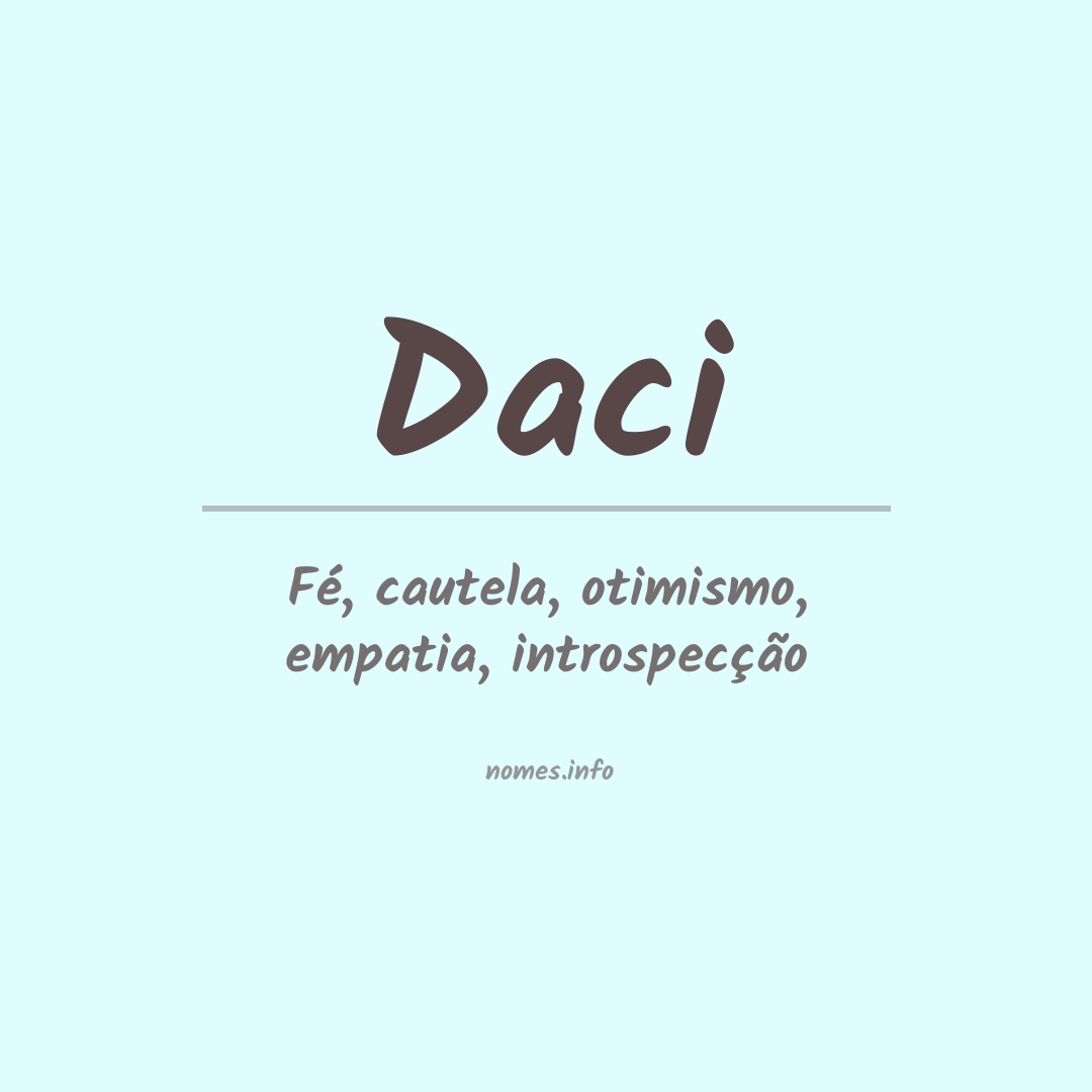 Significado do nome Daci