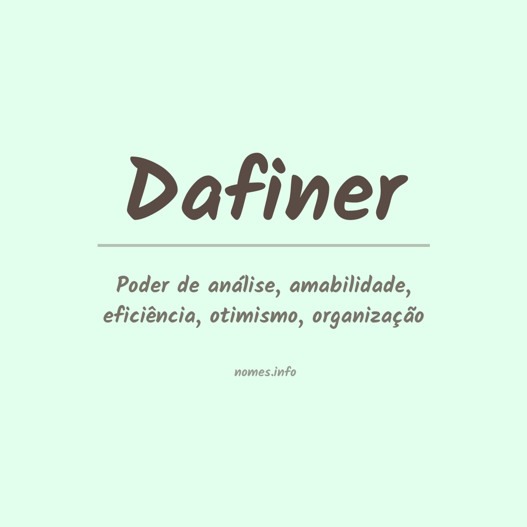 Significado do nome Dafiner