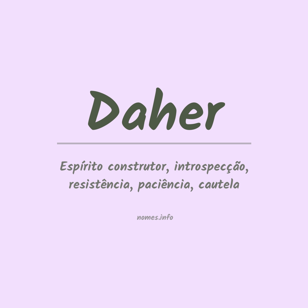 Significado do nome Daher