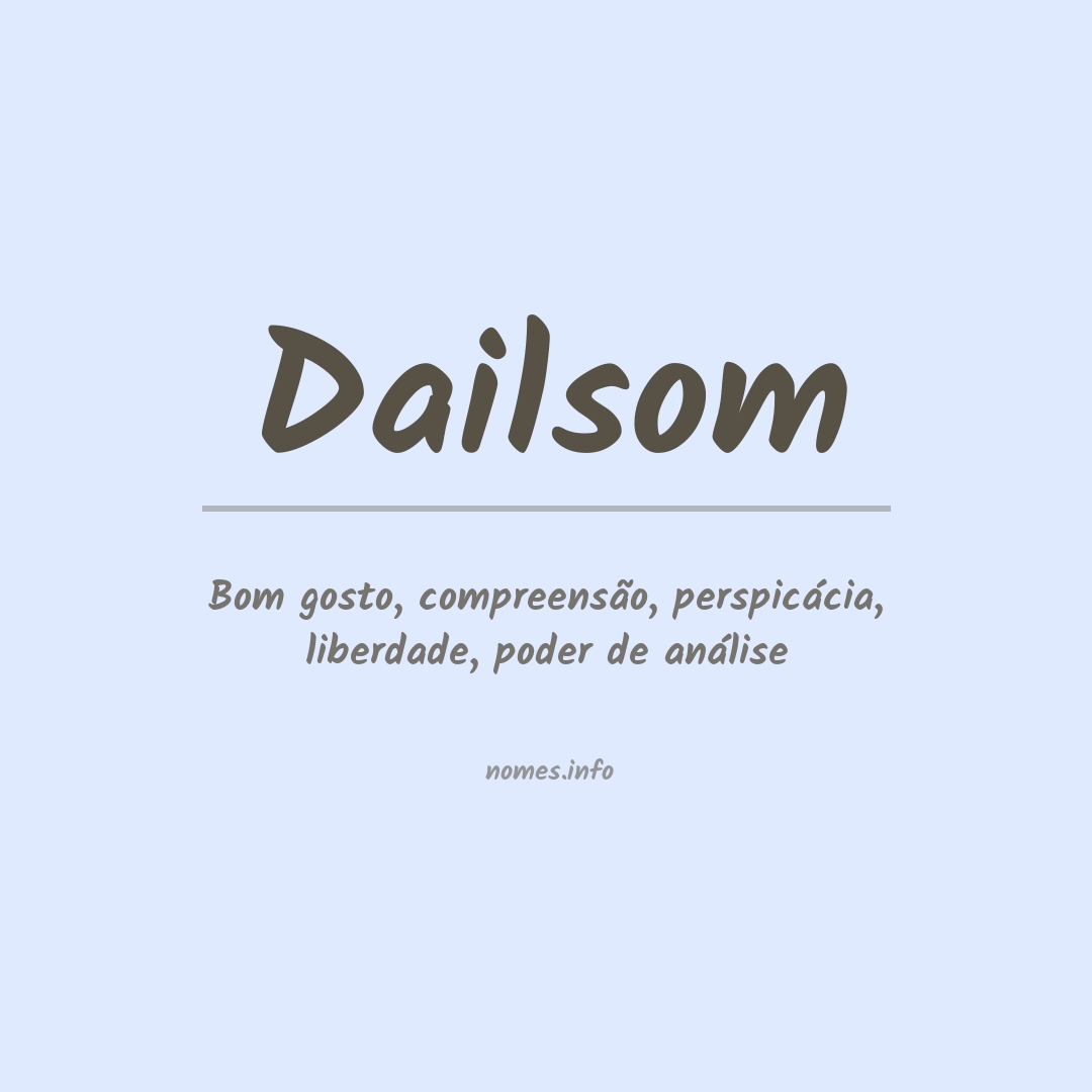 Significado do nome Dailsom