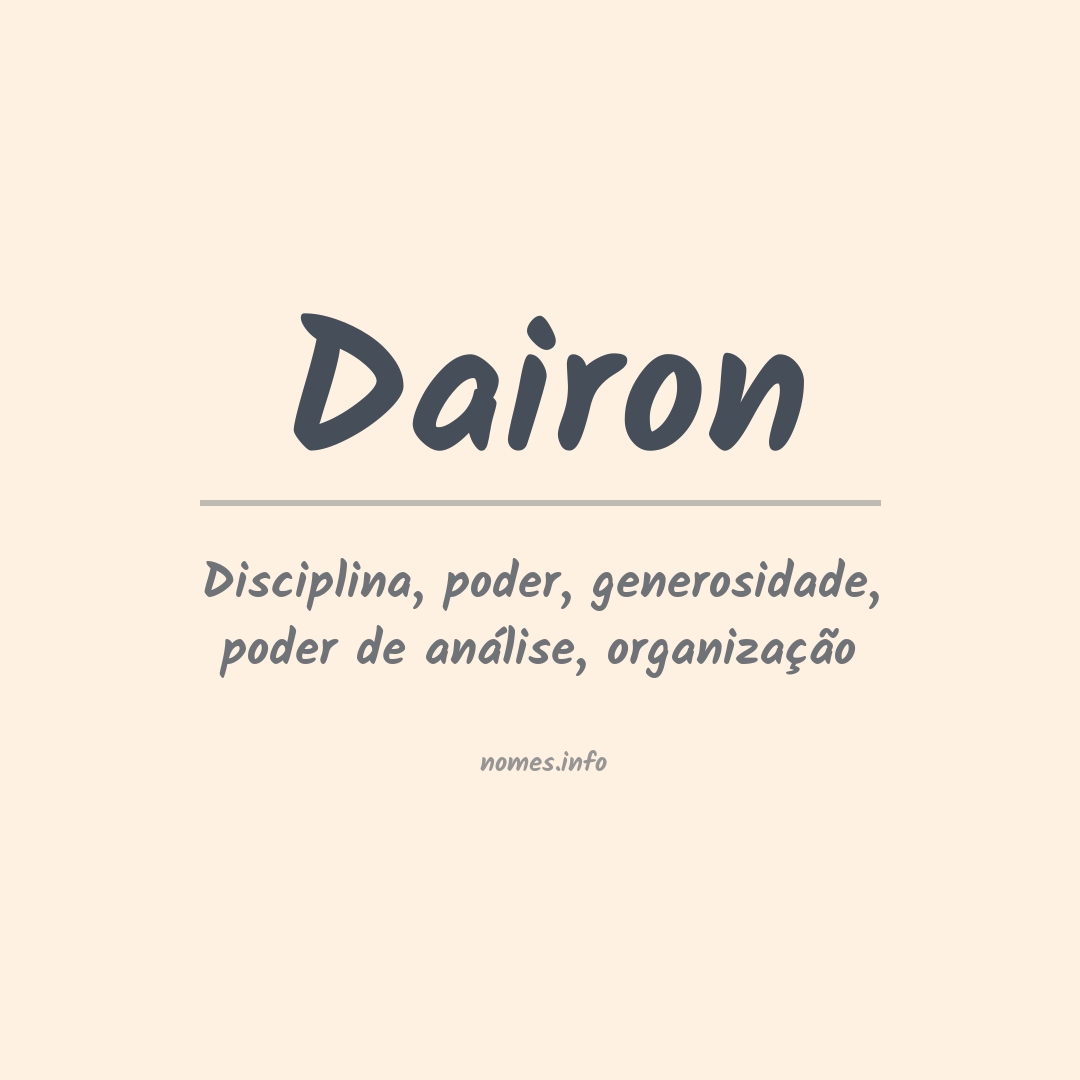 Significado do nome Dairon