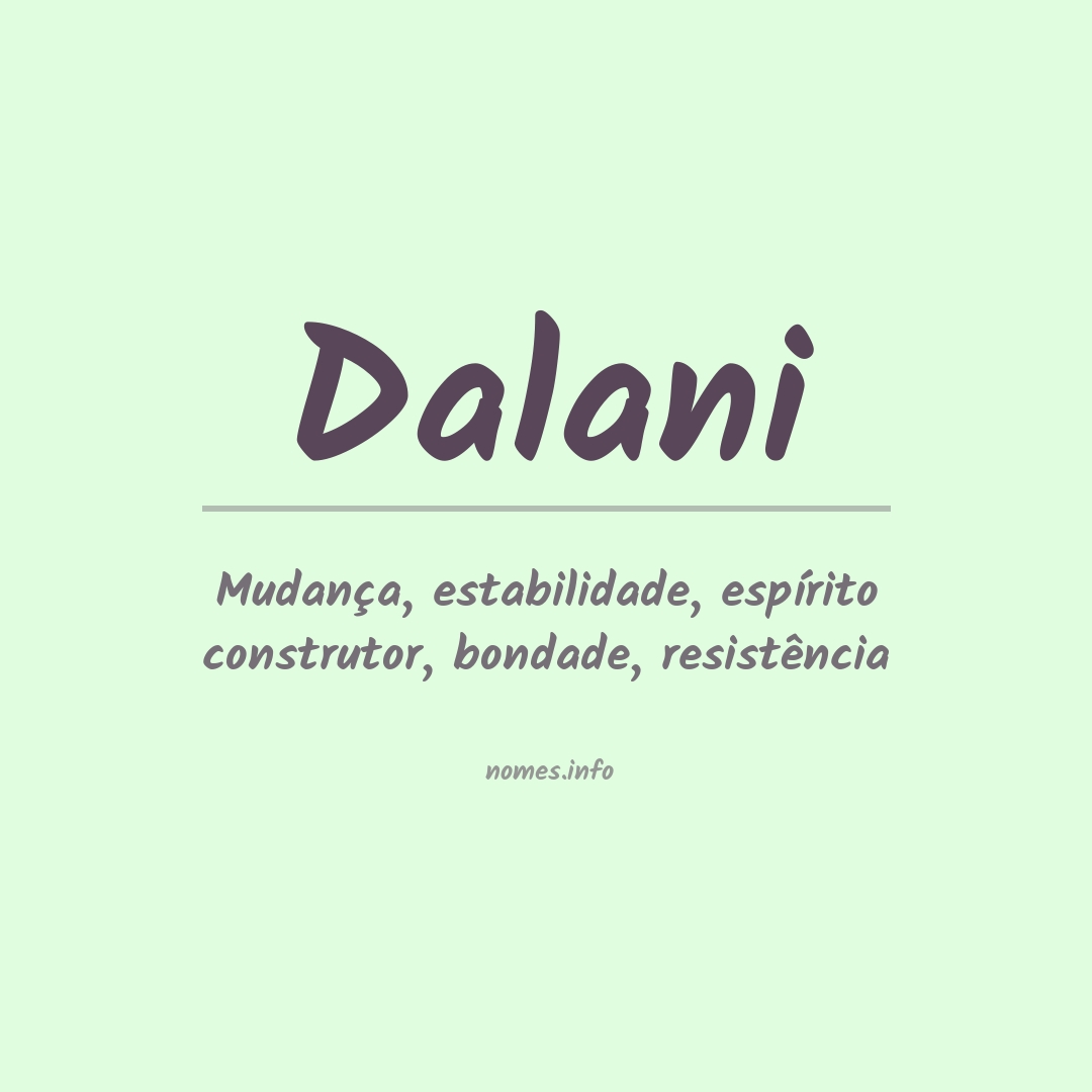 Significado do nome Dalani