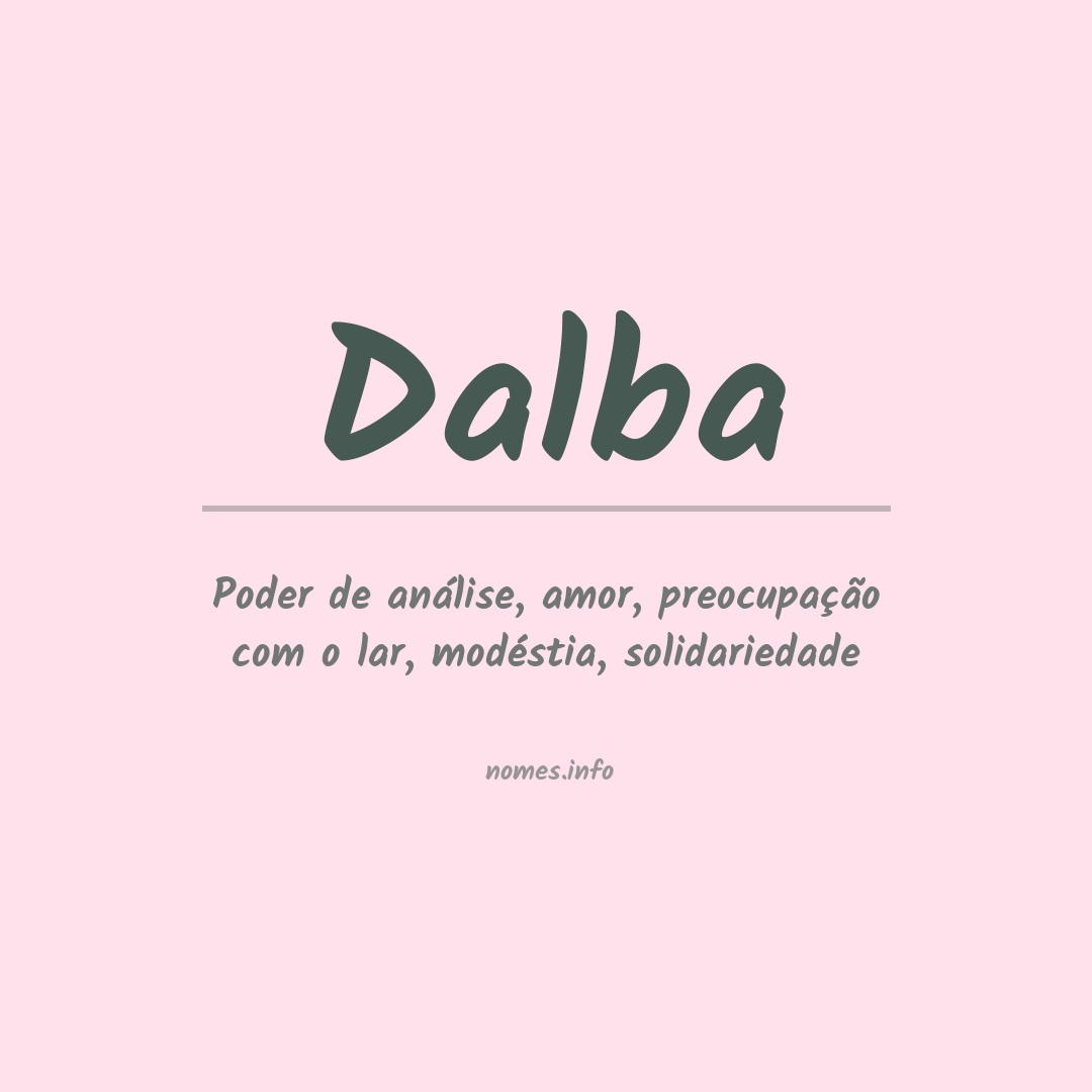 Significado do nome Dalba