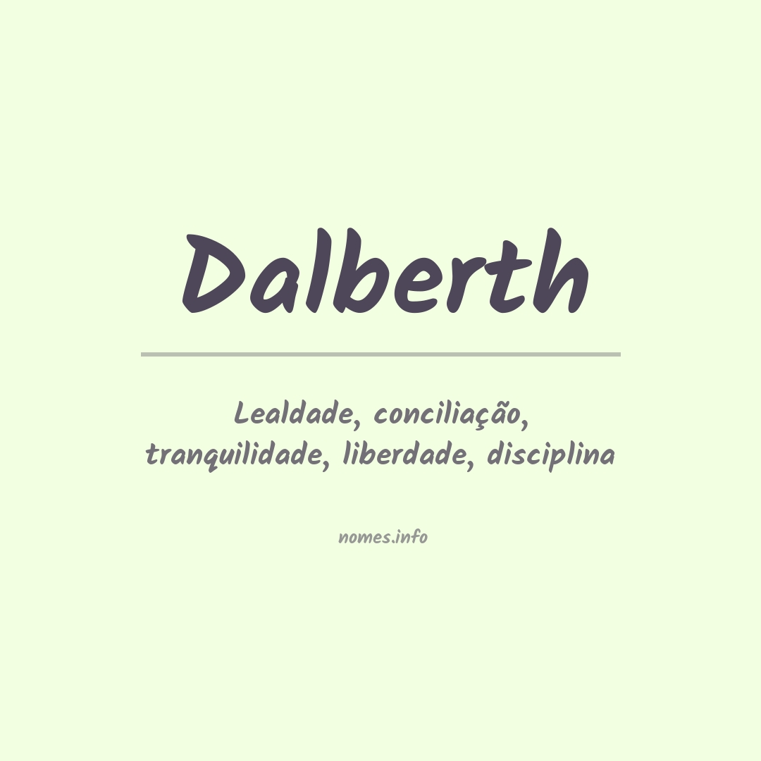 Significado do nome Dalberth