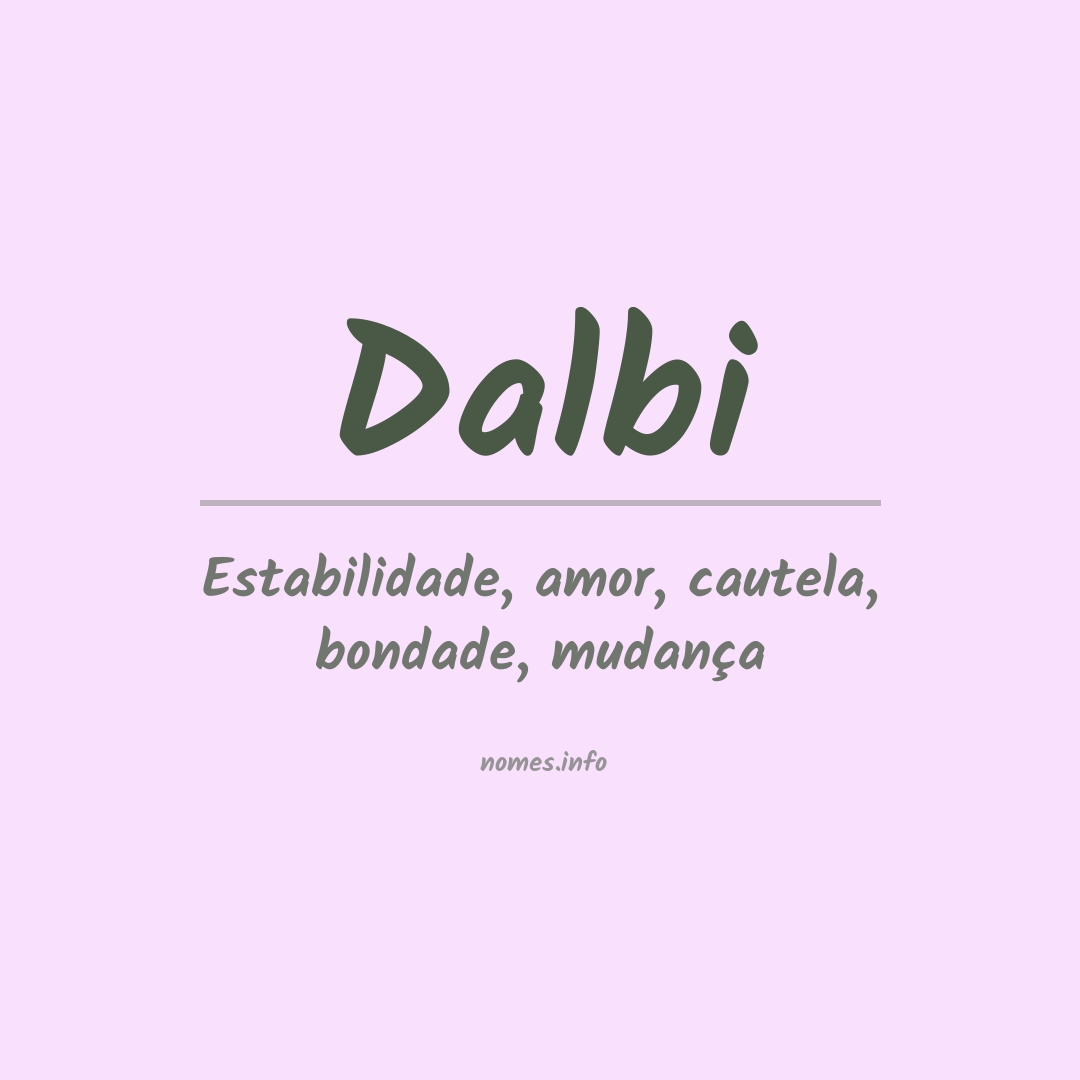 Significado do nome Dalbi