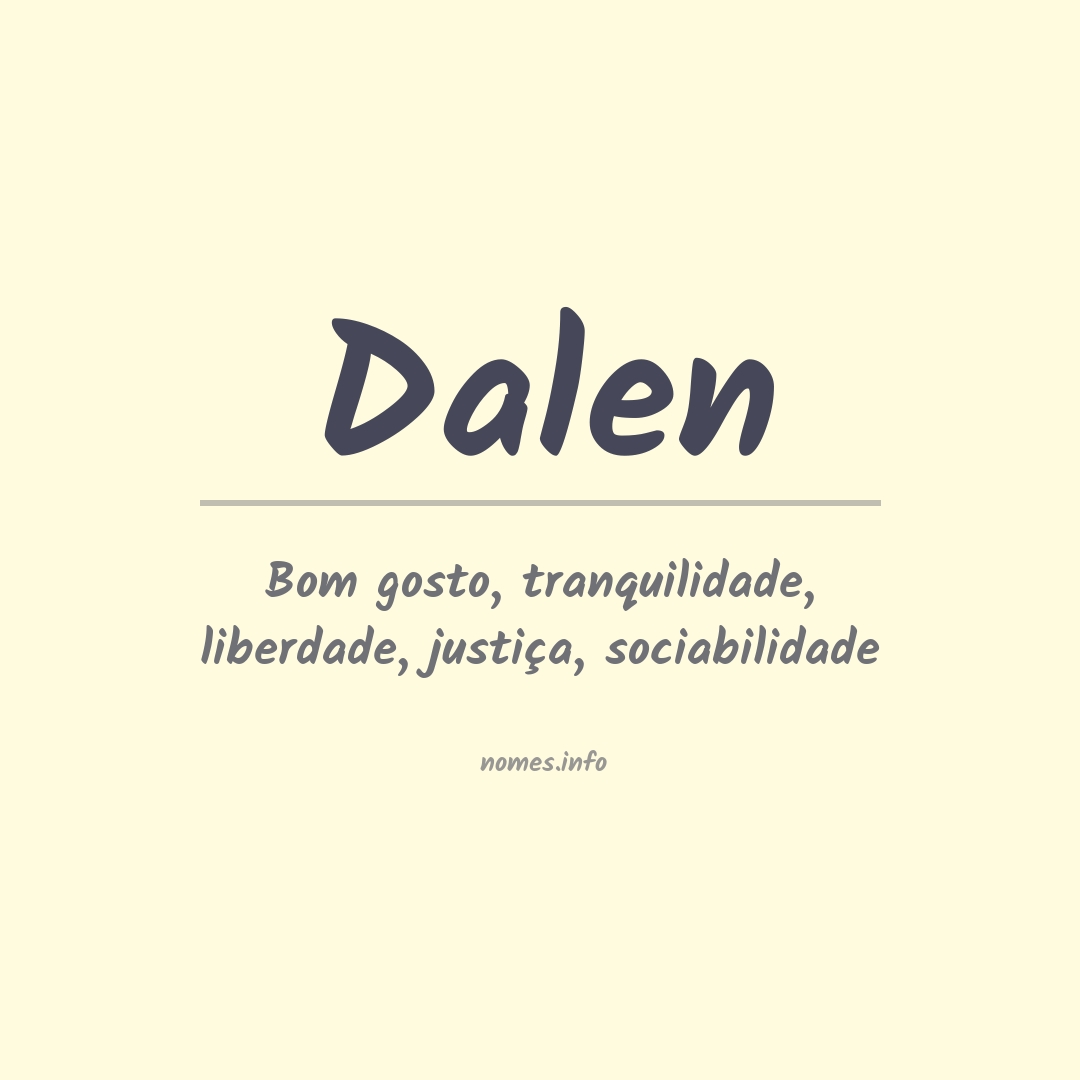 Significado do nome Dalen