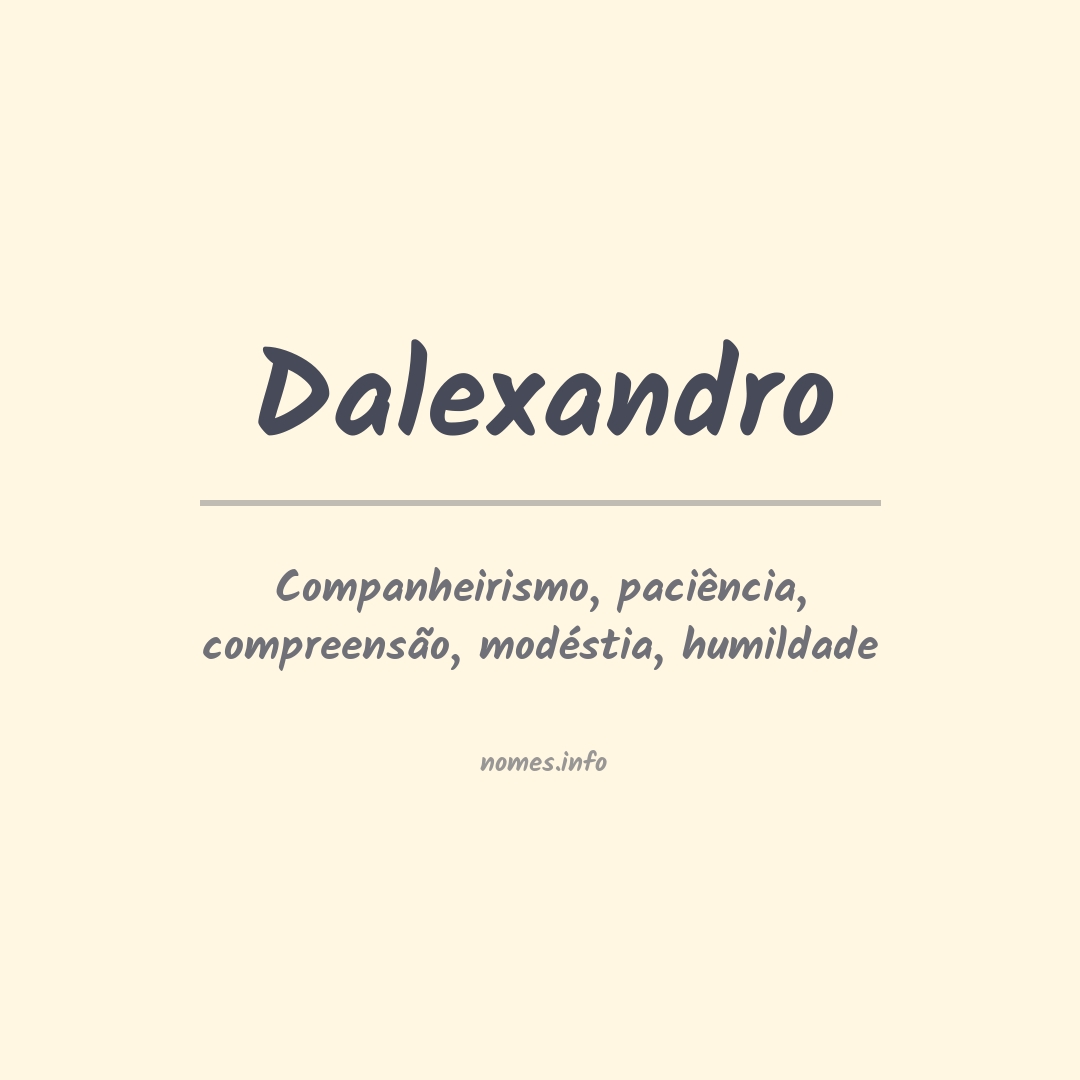 Significado do nome Dalexandro