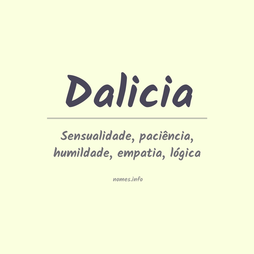 Significado do nome Dalicia