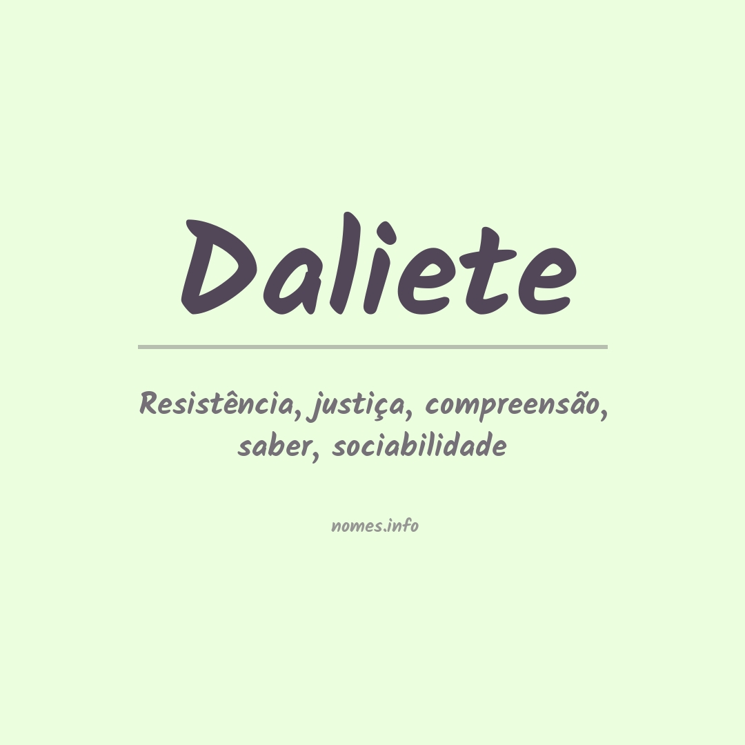 Significado do nome Daliete