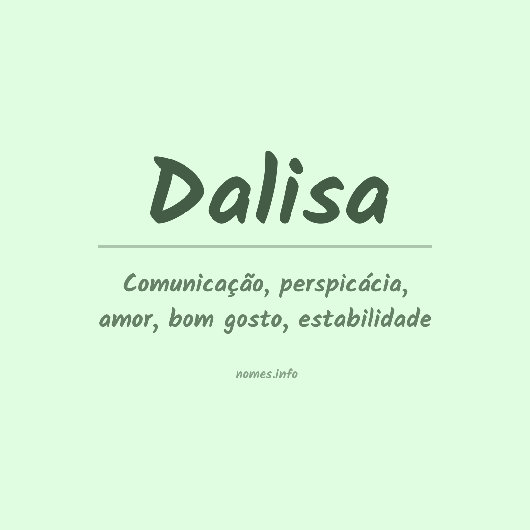 Significado do nome Dalisa