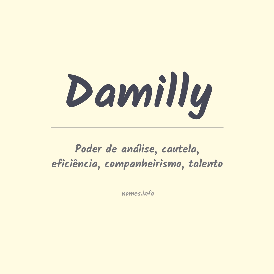 Significado do nome Damilly