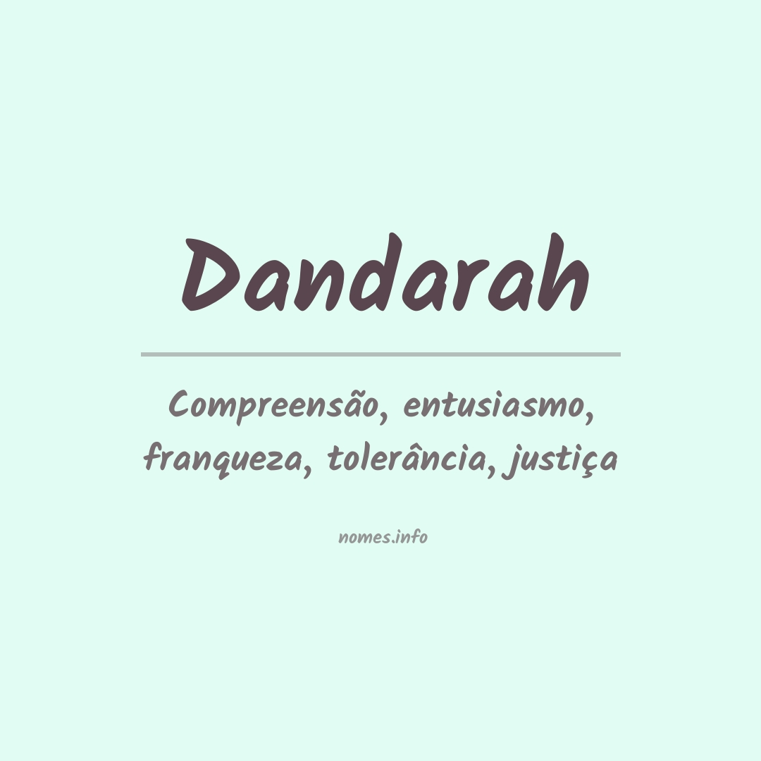 Significado do nome Dandarah