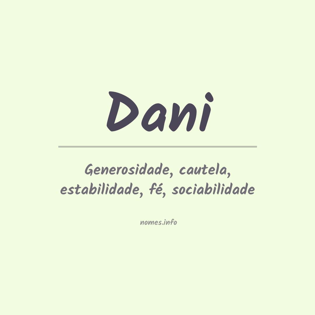 Significado do nome Dani